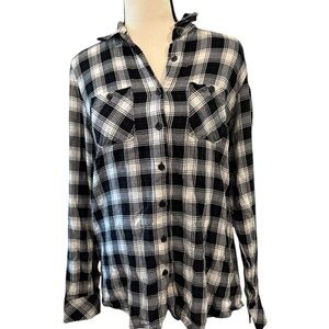 BCBGeneration | Black and White Plaid Button Down Shirt